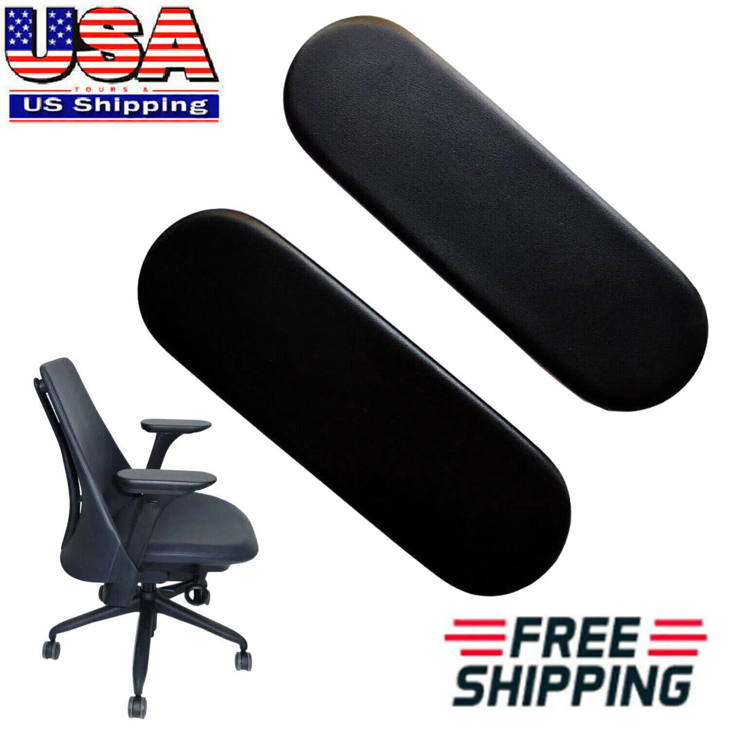 1 Pair For Herman Miller Sayl Chair Arms Pads Caps Replacement Black