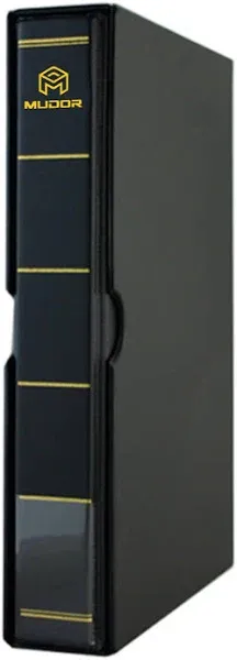 MUDOR Empty Stamp Albums Stockbook for Professional Collectors, Classic Binder with slipcase Black