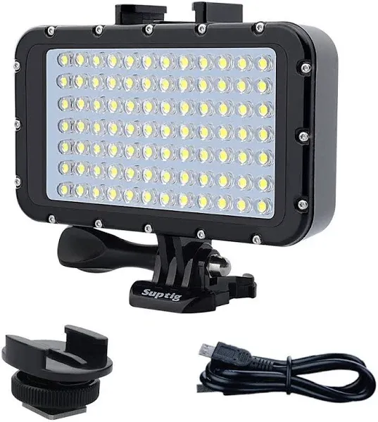 Suptig Underwater Lights Dive Light 84 LED High Power Dimmable Waterproof LED...