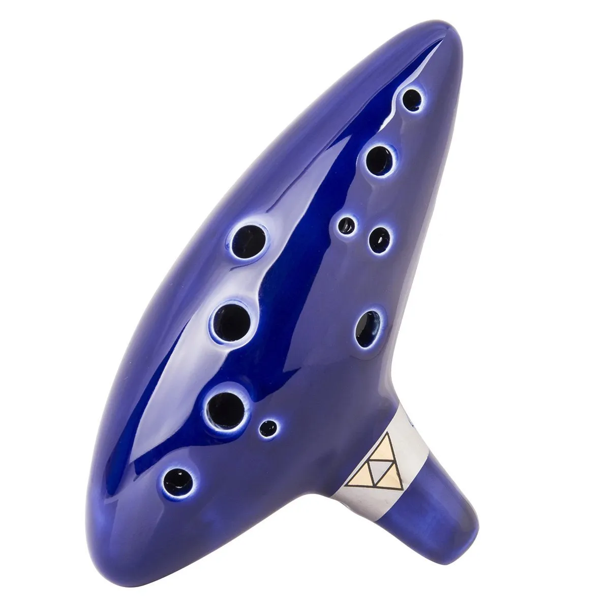 TOTMC Legend of Zelda Ocarina of Time Triforce Link 12 Hole Alto C Mediant Tone Ocarina Zelda Cosplay Ceramic Replica + Textbook