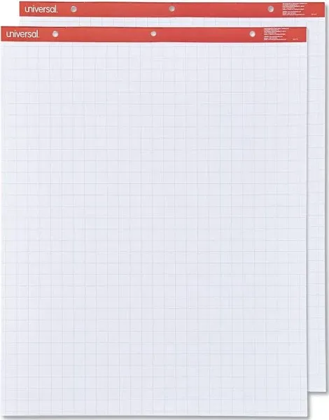 Universal Recycled Easel Pads Quadrille Rule 27 x 34 White 50-Sheet 2/Ctn