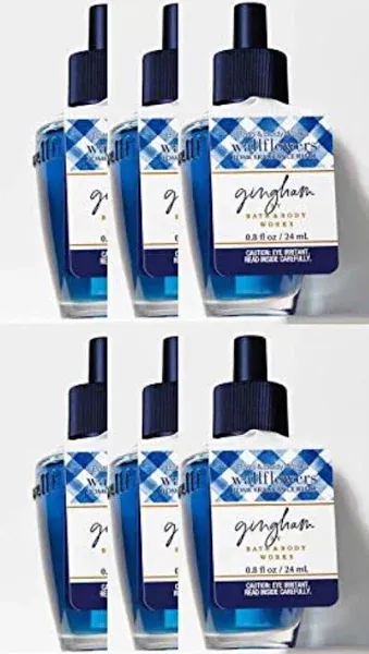 Bath and Body Works Gingham Wallflowers Fragrance Refill (6-pack) - 0.8 fl oz / 24 ml Each