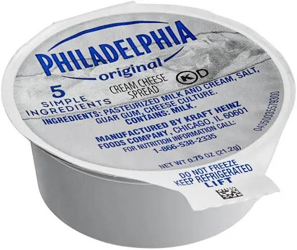 Philadelphia 0.75 oz. Original Cream Cheese Spread Portion Cups - 100/Case