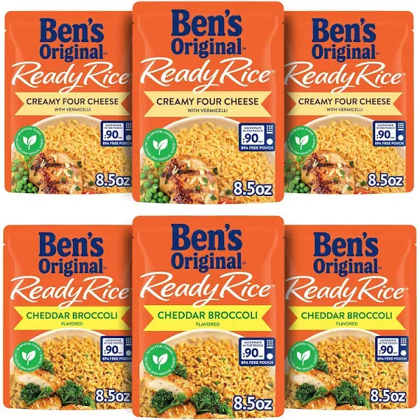 Ben's Original Ready Rice Creamy Four Cheese Cheddar Broccoli Variety Pack