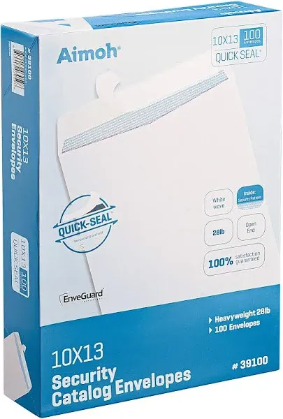 Self-Seal Security 10 X 13 Easyclose Catalog Envelopes 100 Count White NE