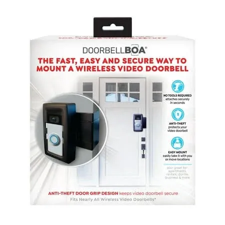 DoorbellBoa Anti-Theft Video Doorbell Door Mount No Tools or Installation Mou..