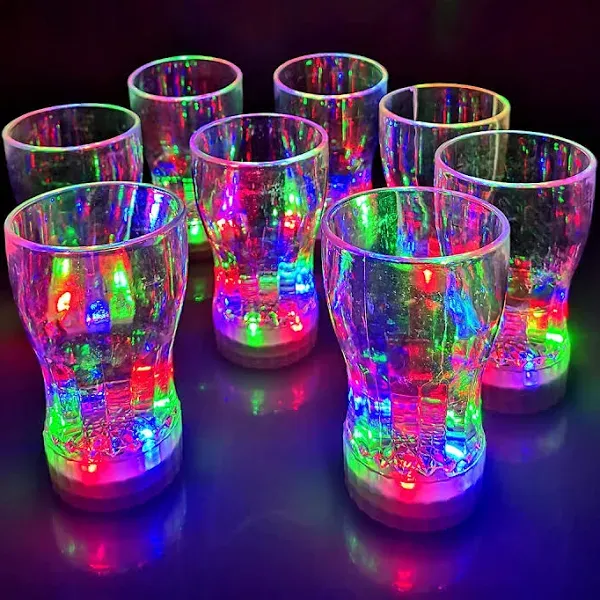 12 Pack Light up Cup,LED Light Up Toys Glow in The Dark Party Favor Supplies for Kids New Years Eve Party Supplies Party Toy Thanksgiving Holiday Birthday Gift Party Pack Replaceable Battery