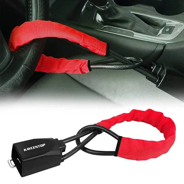 Car Steering Wheel Lock Seat Belt Lock Anti-Theft Device Max 17 Inch Length S...