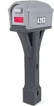 Classic Plastic Residential Mailbox &amp; Post Mount Combo Kit with 2 Access Doors -