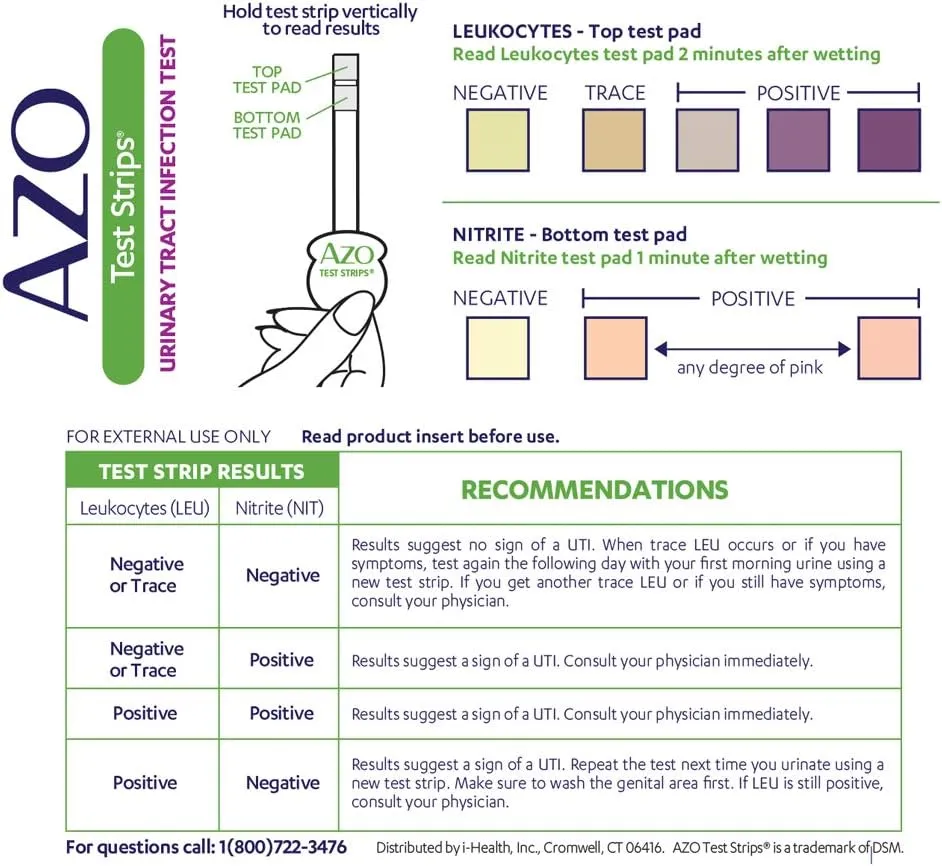 Azo Test Strips Urinary Tract Infection Test 3 Self Testing Strips