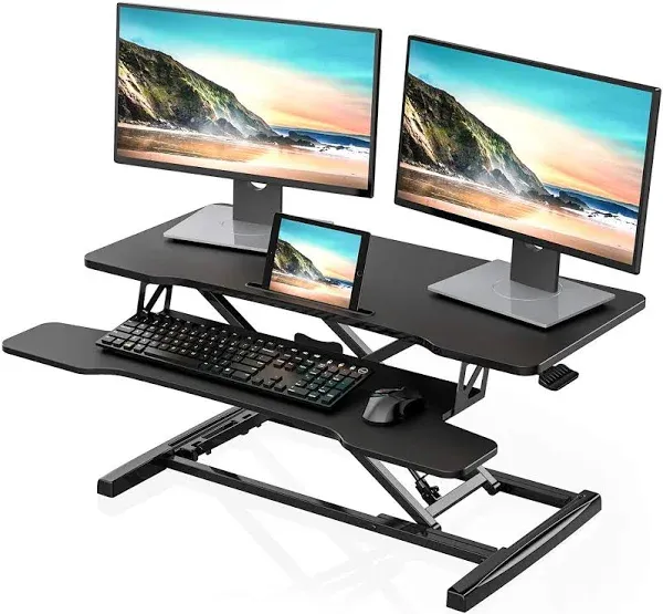 Height Adjustable Standing Desk 36” Wide Sit to Stand Converter Stand Up Desk...