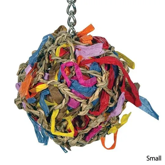 Super Shredder Ball - Bird Cage Accessories to Keep Your Bird Busy Foraging for Hidden Treasures - Non-Toxic, Easy to Install Bird Foraging Toys for Large Sized Birds - 7 Inch