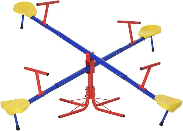 Outsunny Teeter Totter 4 Seat Outdoor Seesaw