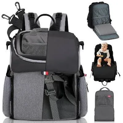 GillyGro Diaper Bag Backpack with In-built Booster