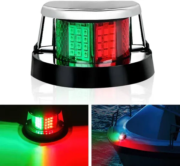 Nilight Marine Boat Navigation Light 24LED Red Green LED Port Starboard Signals Lights 12V Waterproof Bow Light for Skeeter Yacht Pontoon Speedboat