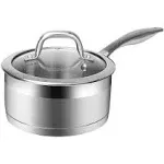  Kitchen Cookware, Induction Pot with Impact-bonded Base Technology, 2.5 Quart