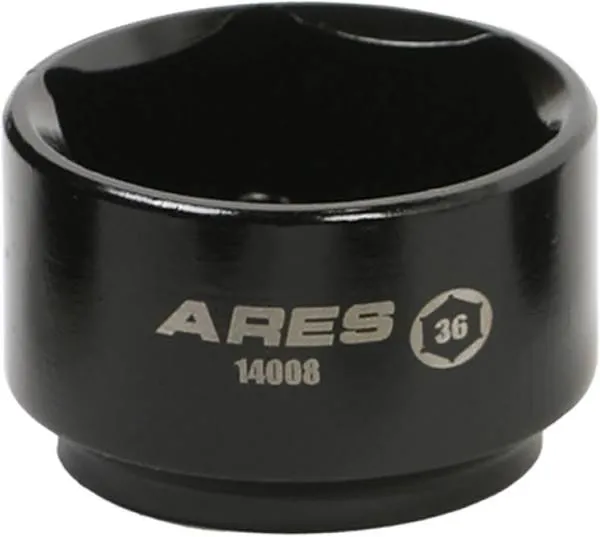 ARES 14003-27mm Low Profile Fuel Filter Socket - Low Profile Design for Easy Access - Chrome Vanadium Steel with Manganese Phosphate Coating to Resist Rust and Corrosion