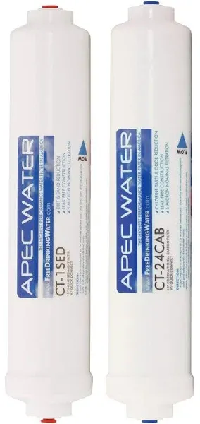 APEC Water Systems FILTER-SET-QUICK US Made Double Capacity Replacement Filter Set For Ultimate Series Reverse Osmosis Water Filter System Stage 1-2