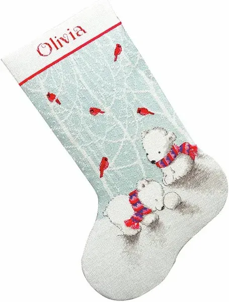 Dimensions Snow Bears Stocking Counted Cross Stitch Kit