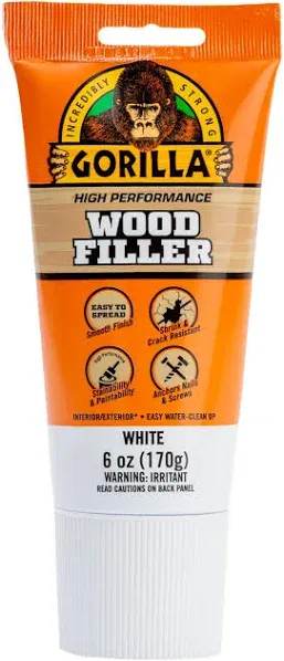 Wood Filler, White, 6 oz. Tube