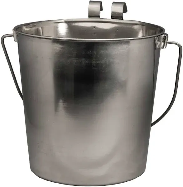 Indipets Flat Side Stainless Steel Pail With Handle 1 Quart