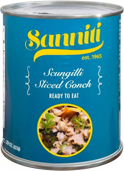 Sanniti Scungilli, Sliced Conch Canned Ready to Eat, 29-Ounce