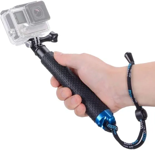 19'' Extension Selfie Stick, Portable Hand Grip Waterproof Handheld Monopod Adjustable Pole Compatible with GoPro Hero 12 11 10 9 8 7 6 5 AKASO SJCAM DJI OSMO and More Sports Cameras