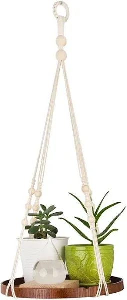 TIMEYARD Macrame Plant Hanger Indoor Hanging Planter Shelf Decorative Flower Pot Holder