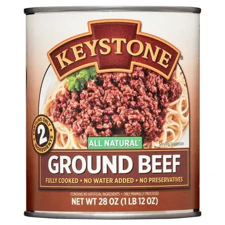 Keystone Meats All Natural Canned Beef, Ground, 14 Ounce