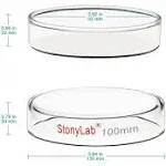 stonylab Glass Petri Dish, 100x20 mm Autoclavable Borosilicate Glass Cell Culture ...