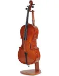 Musbeat Cello Stand, Wooden Cello Stand with Bow Holder, Handcrafted Wood Floor Stand for Cello Display, Mahogany Wood Cello Stand for 4/4 Full-Size