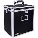 Vaultz Black Locking Vinyl Record Storage Case