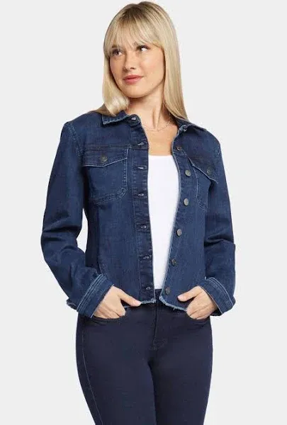 NYDJ Women's Frayed Hem Denim Jacket