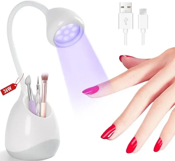 SAVILAND Rechargeable Nail Led Lamp - 36W Mini U V Light for Gel Nails with Nail Brush Holder Gel X Nail Lamp and Flash Cure Light for Nails Portable U V Lamp for Resin Curing for Home DIY Nail Salon