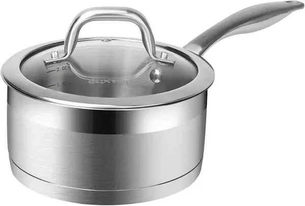 Professional Stainless Steel Sauce Pan with Lid, Kitchen Cookware, Induction ...