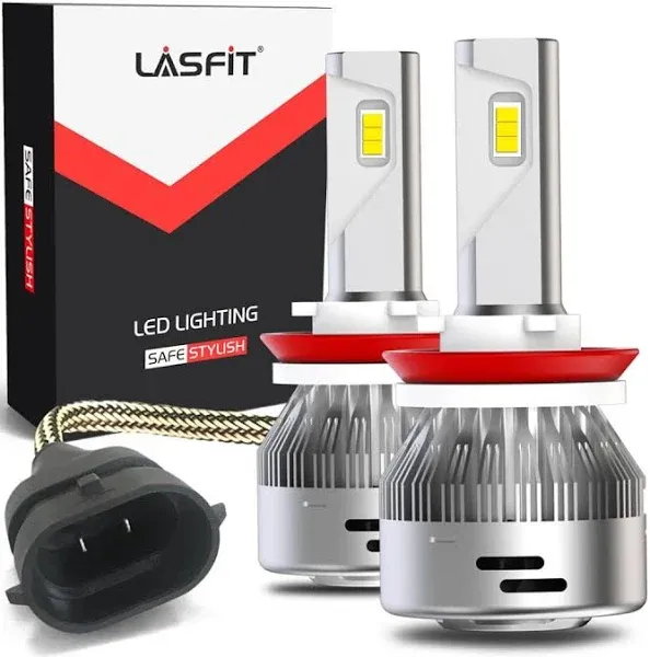 Lasfit LED Fog Light Bulbs H11 H16 H8 White 6000LM Bright 6000K Conversion Kit