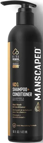 Manscaped 2 In 1 Shampoo & Conditioner UltraPremium Formula Infused with Sea Kelp Coconut Water Aloe for Nourishing and Hydrating Hair