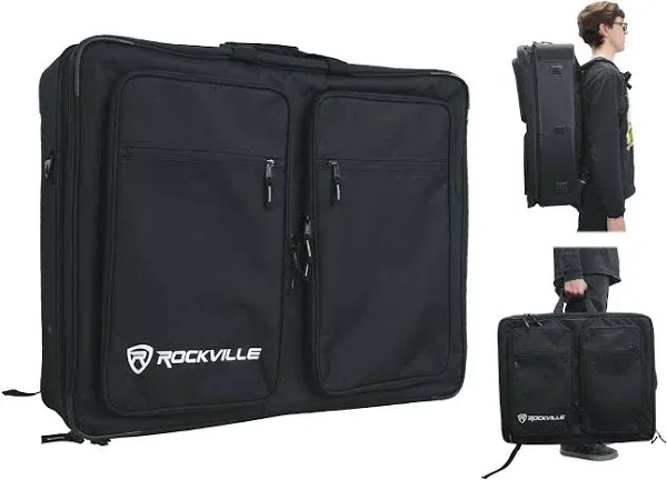 Rockville BP-MIX2621 Padded Mixer Bag Semi Rigid, Interior Straps 26"x21"x8.5"