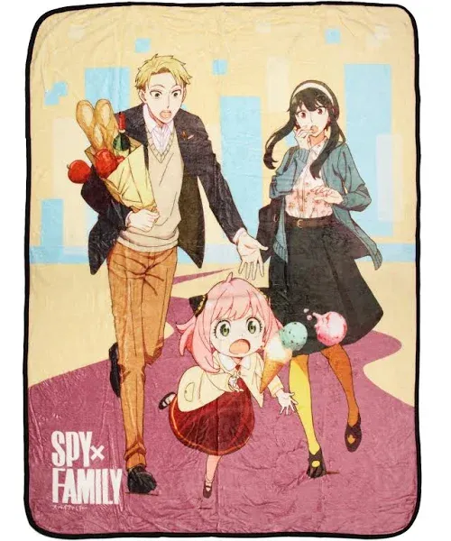 Spy x Family Manga Anime Anya Yor Loid Forger Plush Fleece Soft Throw Blanket | Spy x Family Merch 60" x 45"