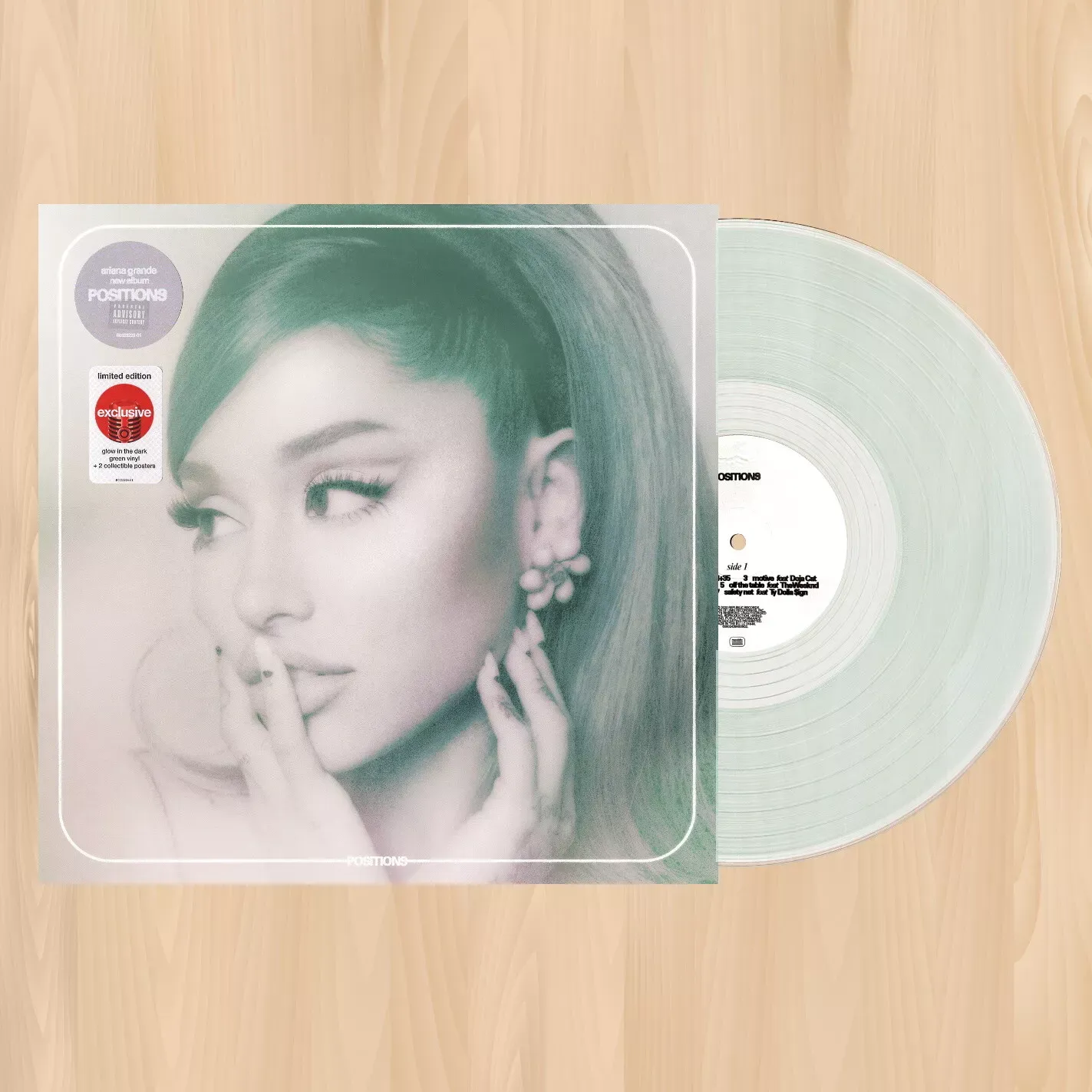 Glow in the Dark GREEN VINYL----  ARIANA GRANDE Positions EXCLUSIVE LP      0909