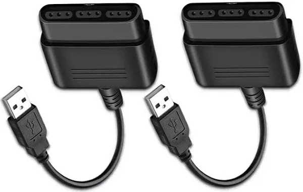 VIENON PS2 Controller to USB Adapter Converter 2 Pack