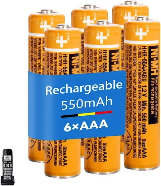 Panasonic NI-MH 550mAh AAA Rechargeable Battery 1.2V Cordless Phones Batteries  | eBay