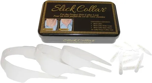 Slick Collar Adjustable Shirt Collar Support and Collar Stays in Black EDC Box