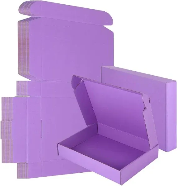 25 Pack Small Shipping Boxes Purple Corrugated Cardboard Box 7x5x2 Box for Small