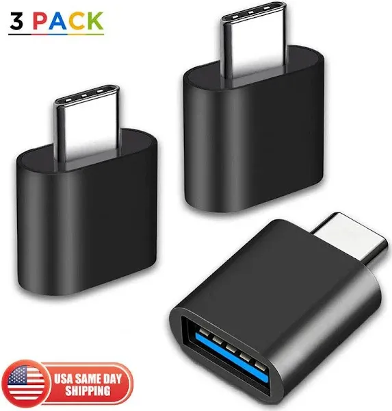 3x Mini USB C Type C Female to USB 3.0 Type A Male Port Converter Adapter Car PC