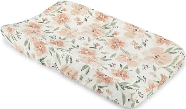 Crane Baby Cotton Quilted Change Pad Cover - Parker Floral