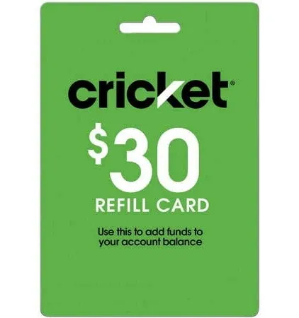 Cricket Wireless Prepaid Refill Card