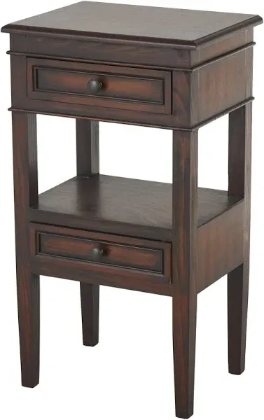 Deco 79 Traditional Pine Wood Accent, Side Table 16" x 12" x 29", Light Brown