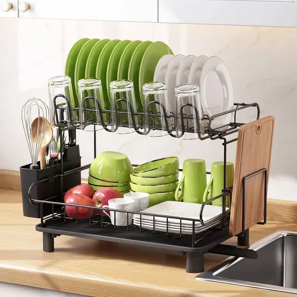 Adjustable Stainless Steel Two Tier Dish Rack MAJALIS