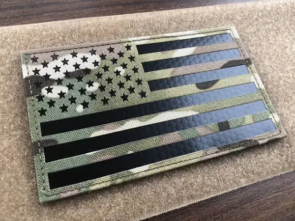 5x3 inch Multicam IR Reflective Flag Patch - Durable Design for Tactical Gear